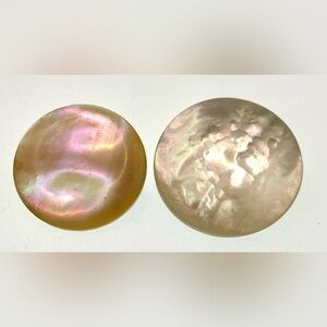 Vintage Mother of Pearl Pair of Brooches early 20th-Century Pearlescent